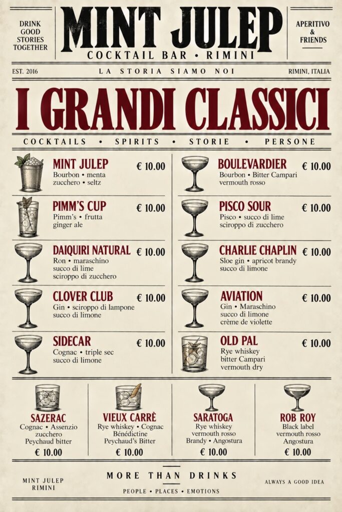Cocktails & Spirits Rimini - Mint Julep