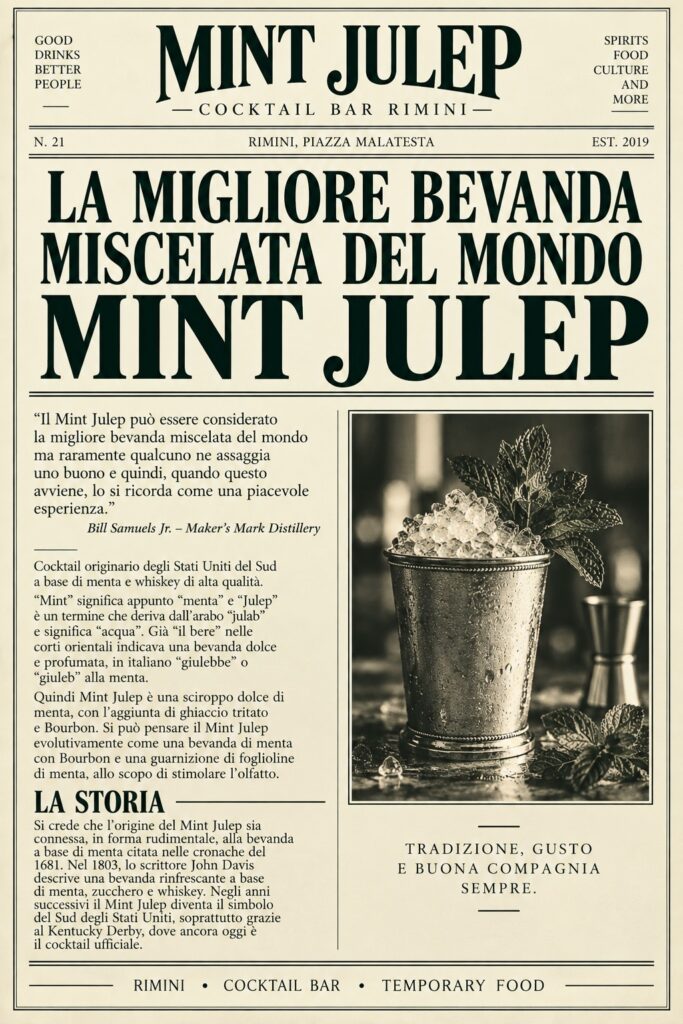 Cocktails & Spirits Rimini - Mint Julep